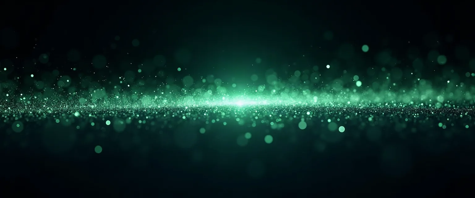 Streams of light particles sorting into one bright line and scattered strays.