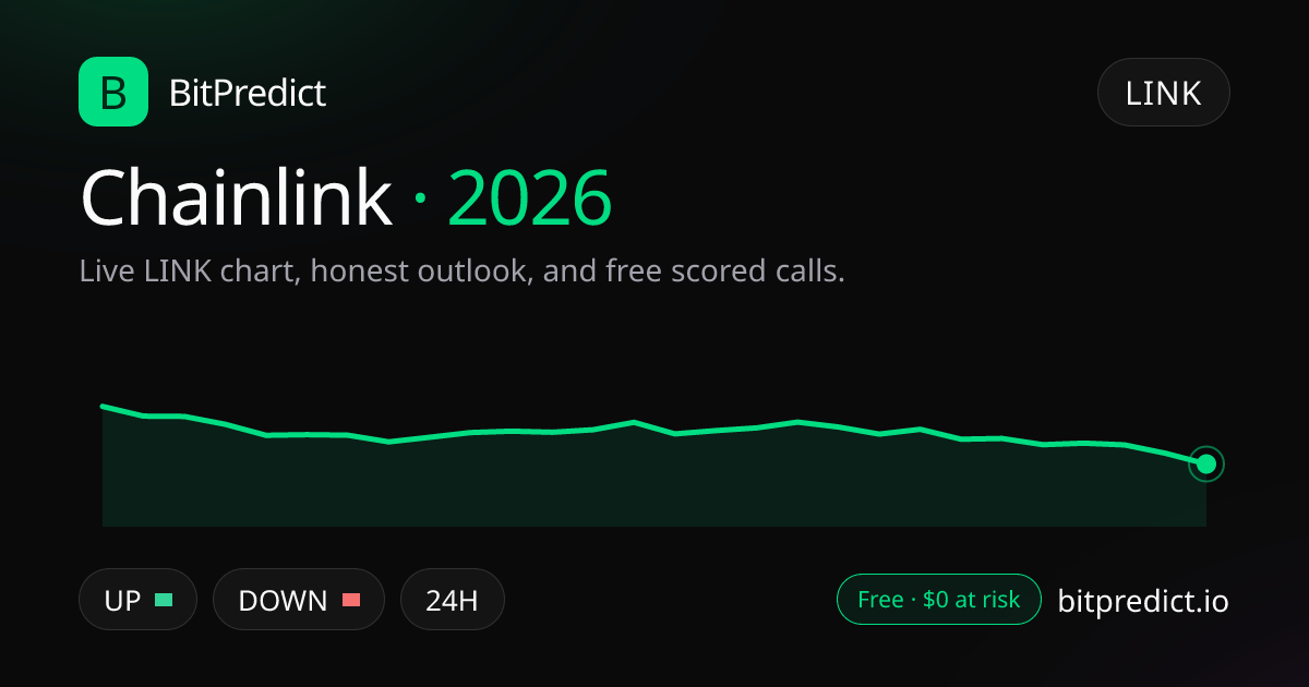 Chainlink price prediction 2026: live LINK chart and an honest look at what could move Chainlink in 2026, on BitPredict