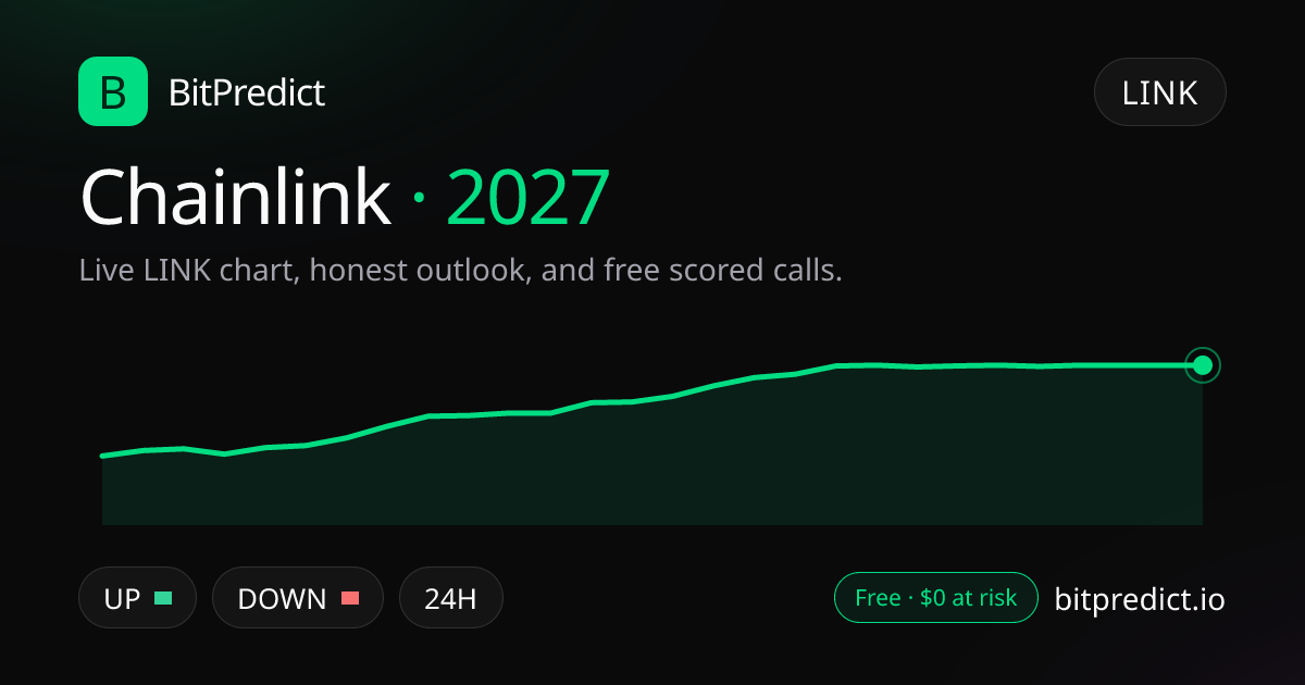 Chainlink price prediction 2027: live LINK chart and an honest look at what could move Chainlink in 2027, on BitPredict