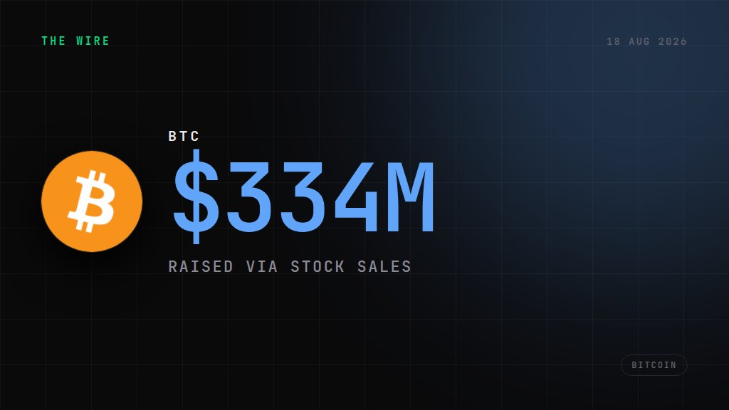 Strategy pauses BTC sales after three weeks, raises $334M via stock. $334M