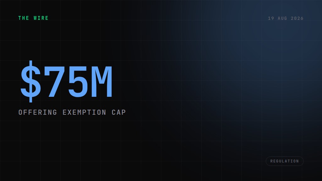 SEC proposes new crypto offering rules with $75M exemption path. $75M
