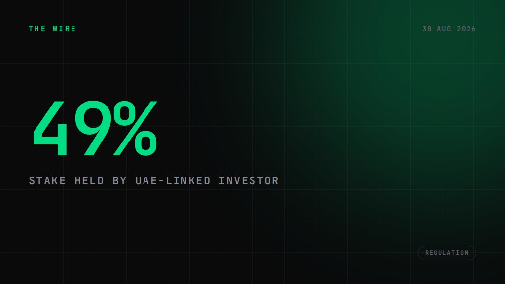 UAE sheikh linked entity holds 49% of Trump family's new crypto bank. 49%