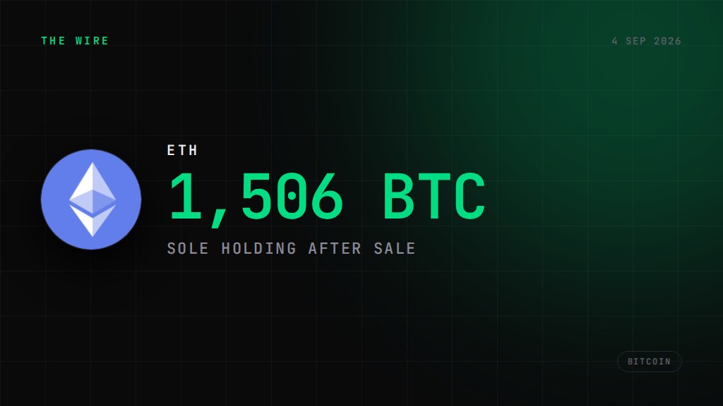 Japan's Remixpoint sells all ETH, SOL, XRP and DOGE for bitcoin-only treasury. 1,506 BTC